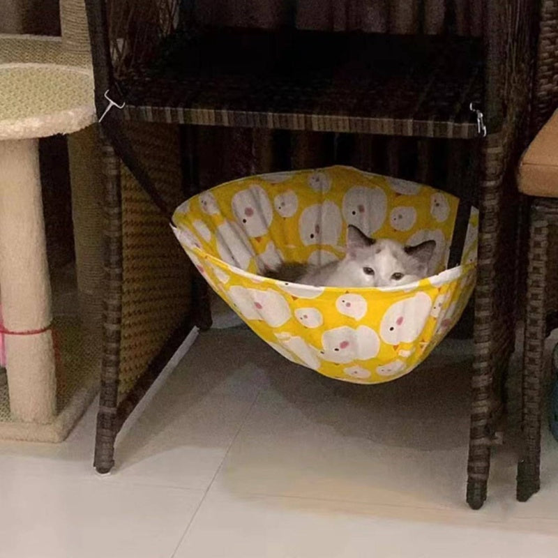 2 - Pack Hammock Lounge Hanging Bed Cage Kennel Chair with Metal Frame, Adjustable Straps Orange