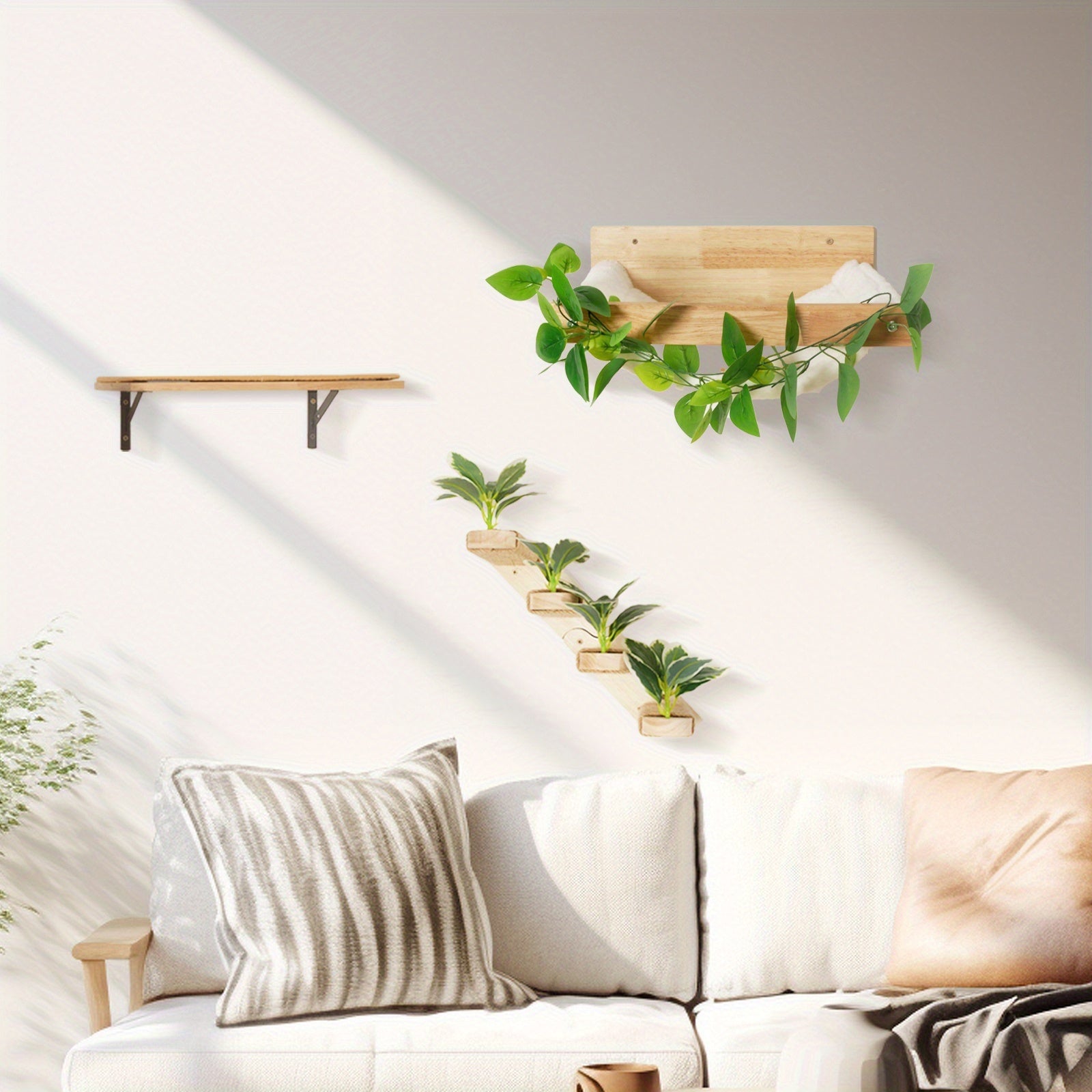 MEOWOOU 3 in 1 Cat Wall Furniture Set, 3 Pack Climbing Shelves Set, Cats Hammock