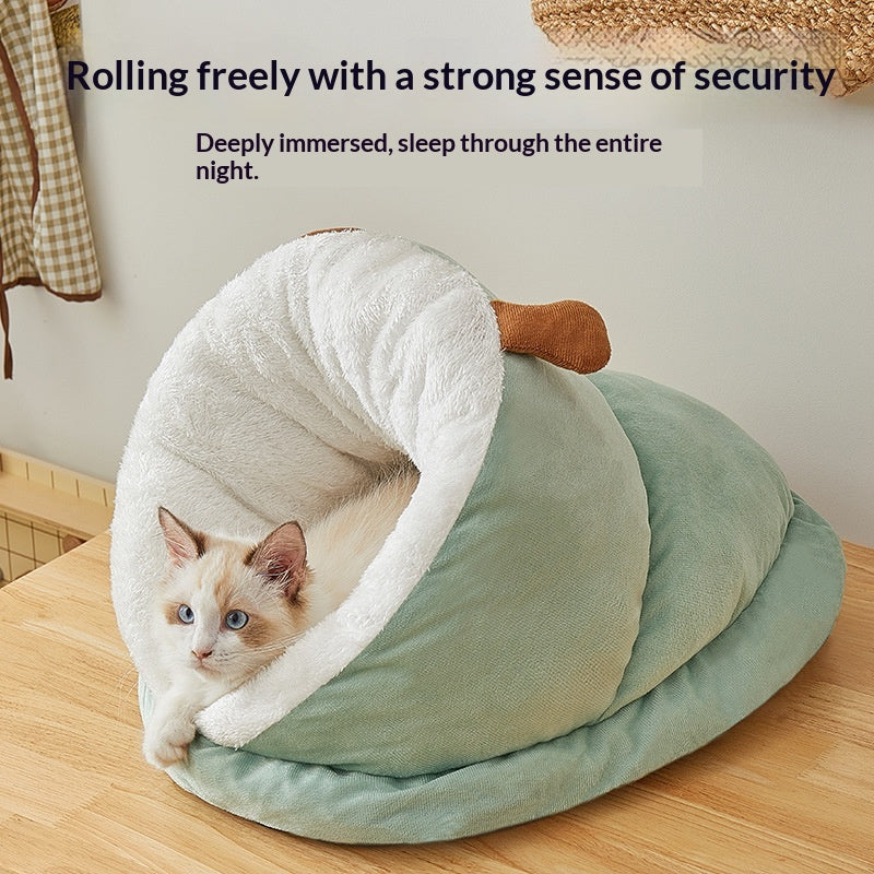 Modern for cat House Semi Closed Warm Pet Bed | Sponge and Polypropylene
