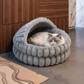 Shell-Style Semi-Enclosed Pet Bed, Thickened Warm Winter Cat and Dog Bed