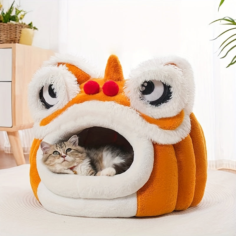 New House, Semi-Enclosed Pet Bed for s, Winter Warmth