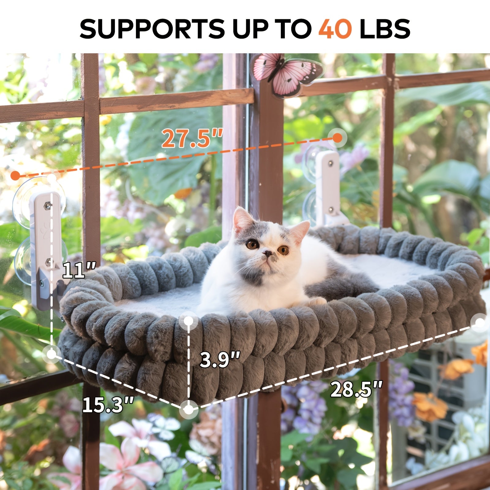 Cheerpals Cat Window Perch, a 27X15 Inch Double-Layer Foldable Pet