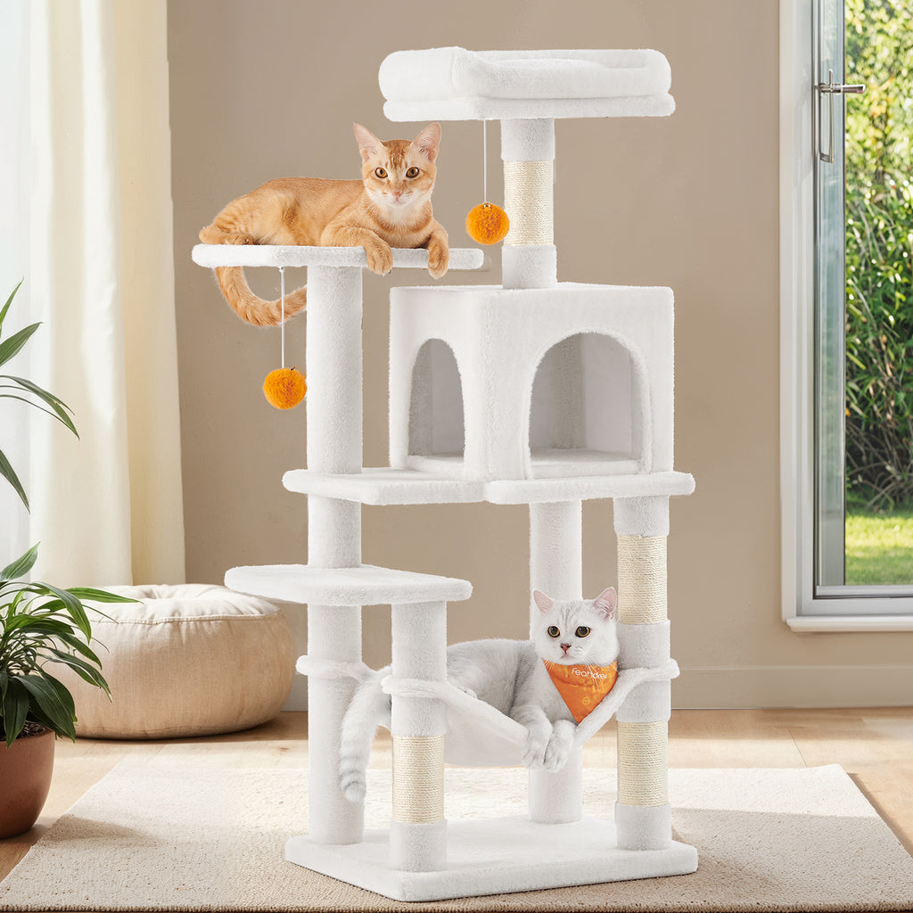Cat Tree, 44.1-Inch Cat Tower for Indoor Cats, Multi-Level Cat Condo with 4 Scratching Posts