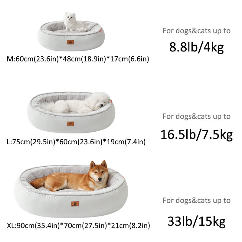 Lamb Fleece Pet Bed Ultra-Soft Pet Deep Sleep Bed | Enclosed Dog Mattress