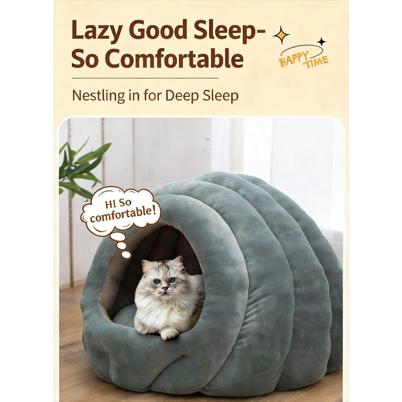 Caterpillar Pet House Bed | All-Season Fully Enclosed Dog  Cat Bed