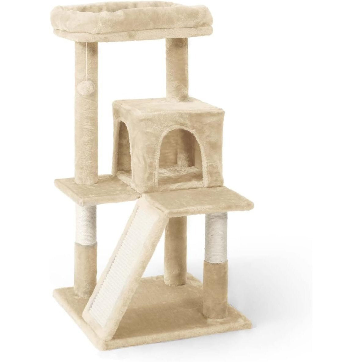 CAPHAUS 37 Inch Cat Tree for Indoor Large Cats or Kittens, Multi-Level Cat Activity Tree with Scratching Posts