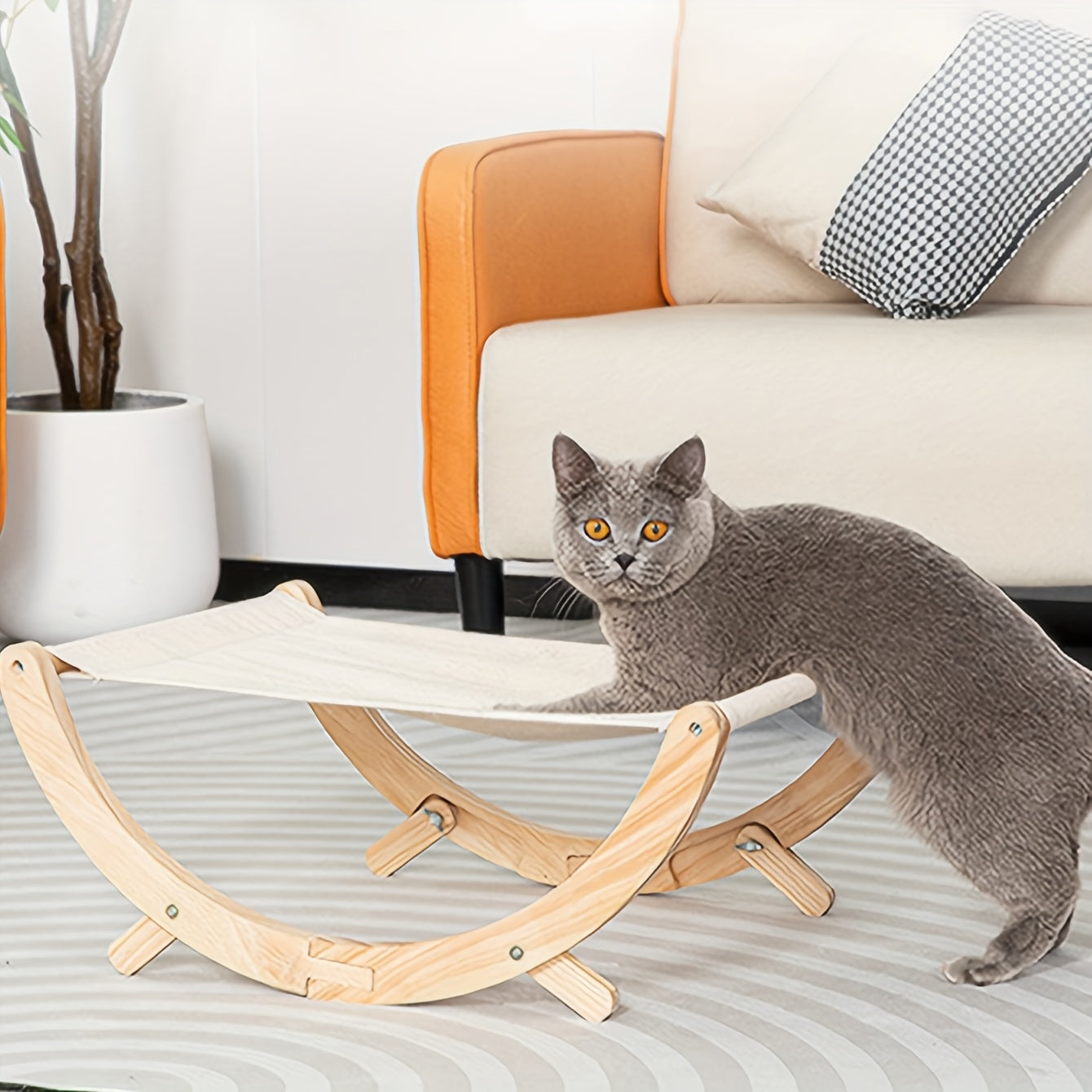 1pc Solid Wood Cat Shaker Pet Nest Foldable Cat Nest Hammock Non-slip Stable