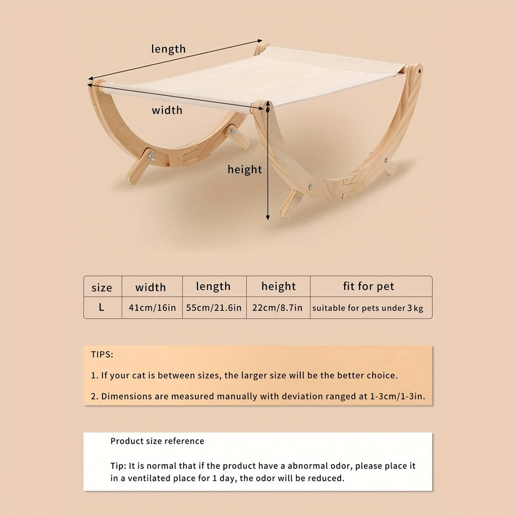 1pc Solid Wood Cat Shaker Pet Nest Foldable Cat Nest Hammock Non-slip Stable