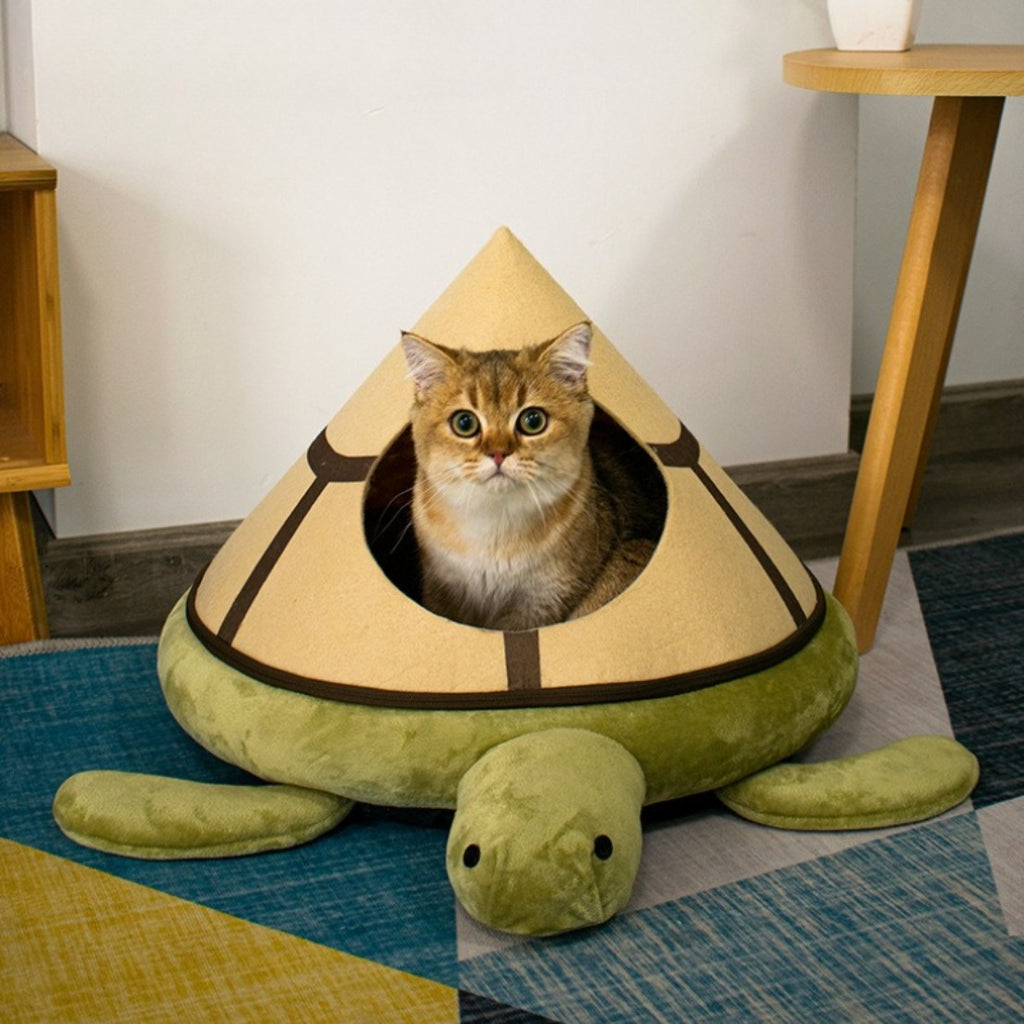 All-season Enclosed Windproof Cat House, Detachable Cat and Dog Bed