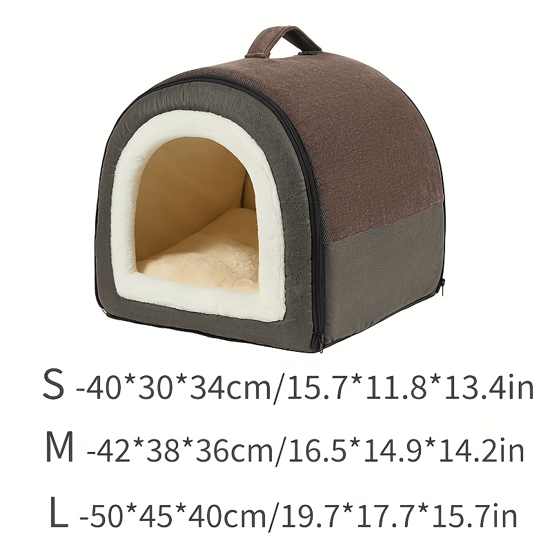 Winter Warm Pet Bed for Small\u002Fmedium Dogs Cats - Fully Enclosed Cozy Kennel