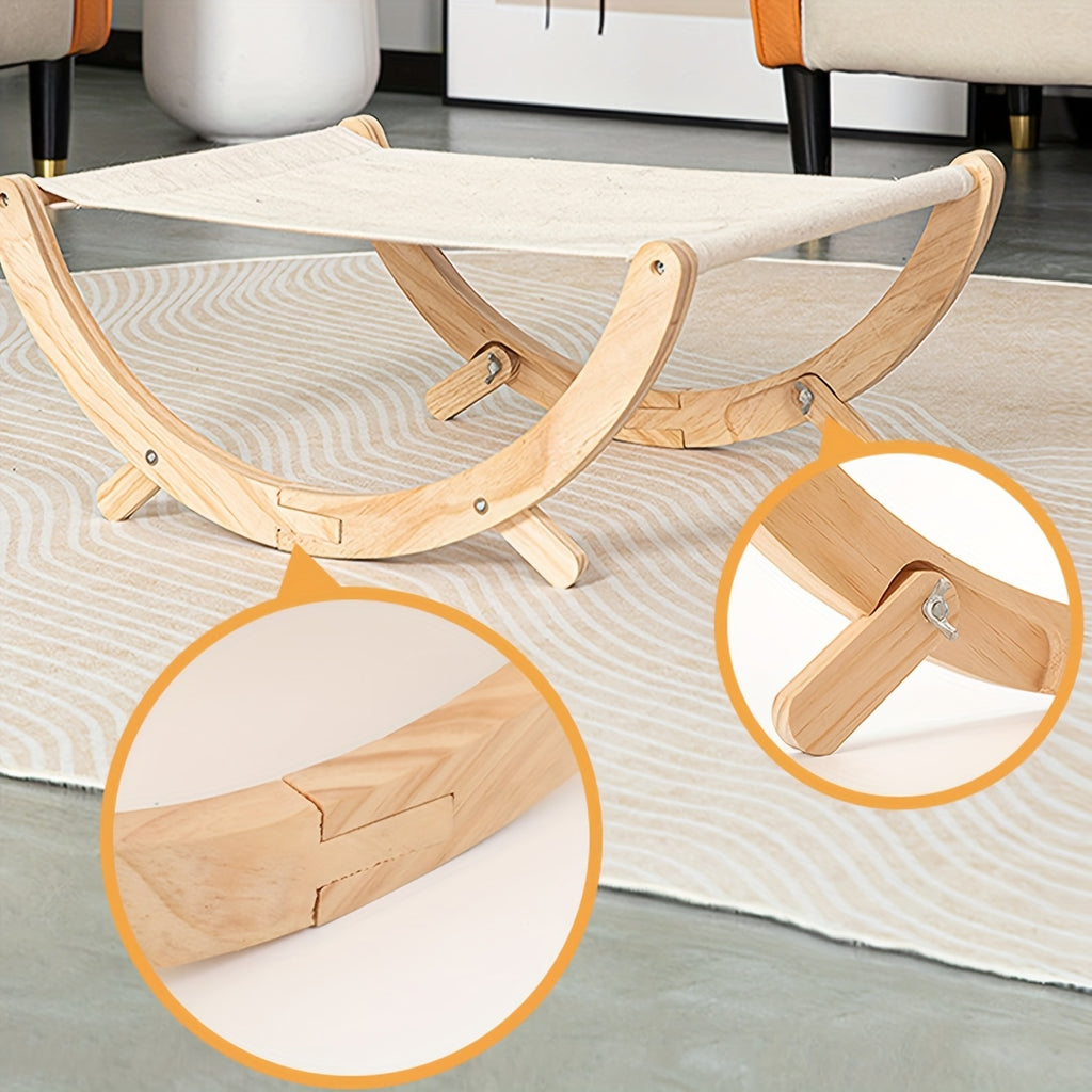 1pc Solid Wood Cat Shaker Pet Nest Foldable Cat Nest Hammock Non-slip Stable
