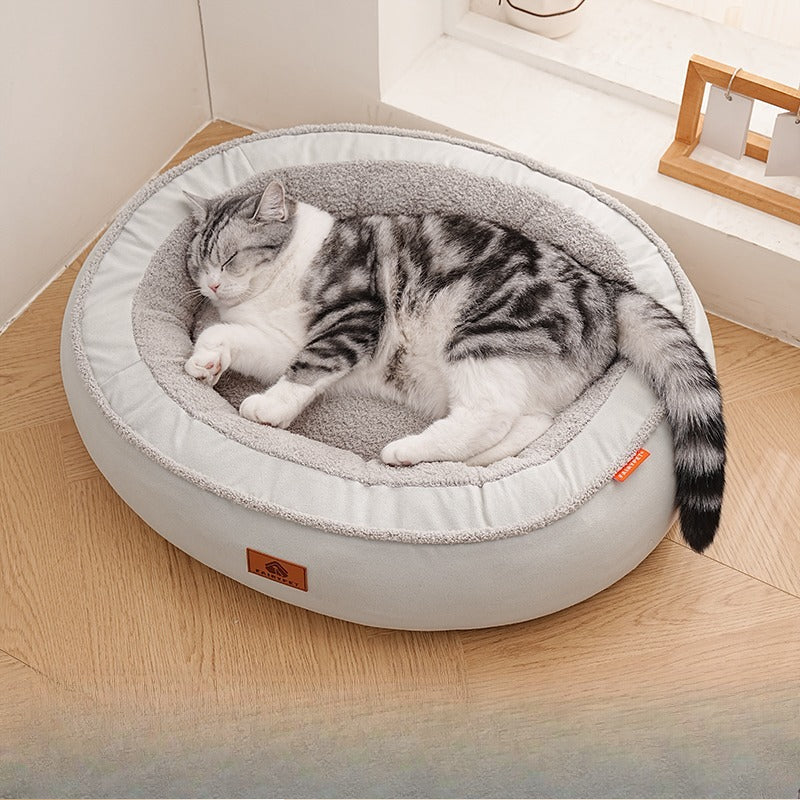 Lamb Fleece Pet Bed Ultra-Soft Pet Deep Sleep Bed | Enclosed Dog Mattress