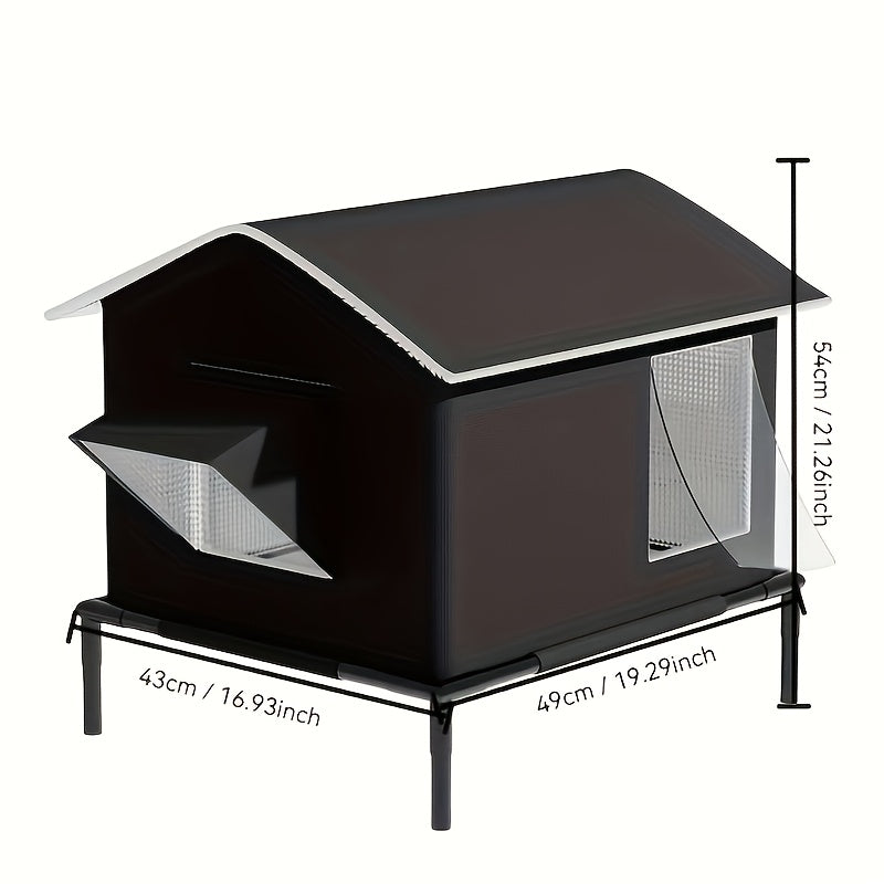 Large Multi-Cat All-Season Cat House - Winter Warmth Heart-Shaped Stray Cat Shelter