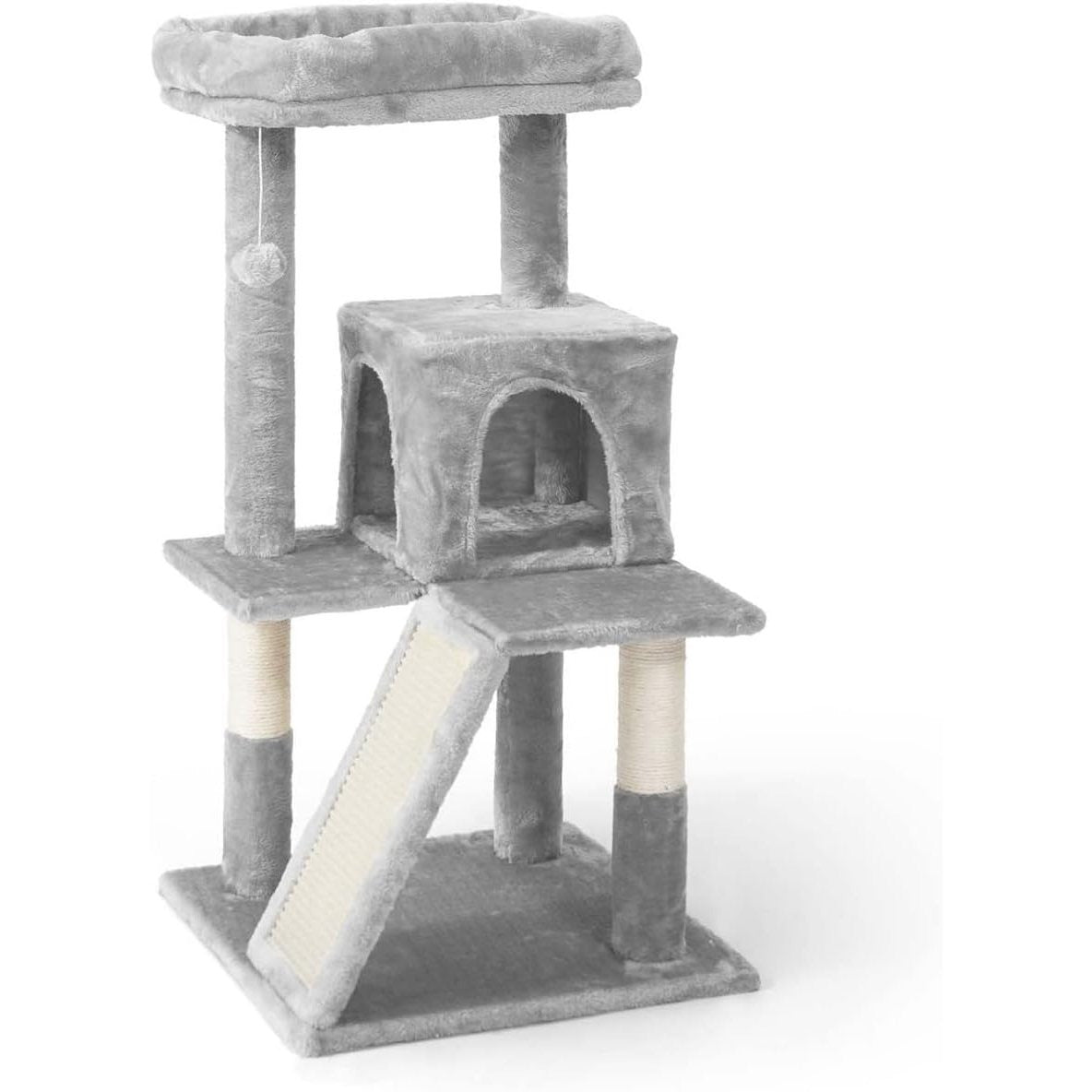 CAPHAUS 37 Inch Cat Tree for Indoor Large Cats or Kittens, Multi-Level Cat Activity Tree with Scratching Posts