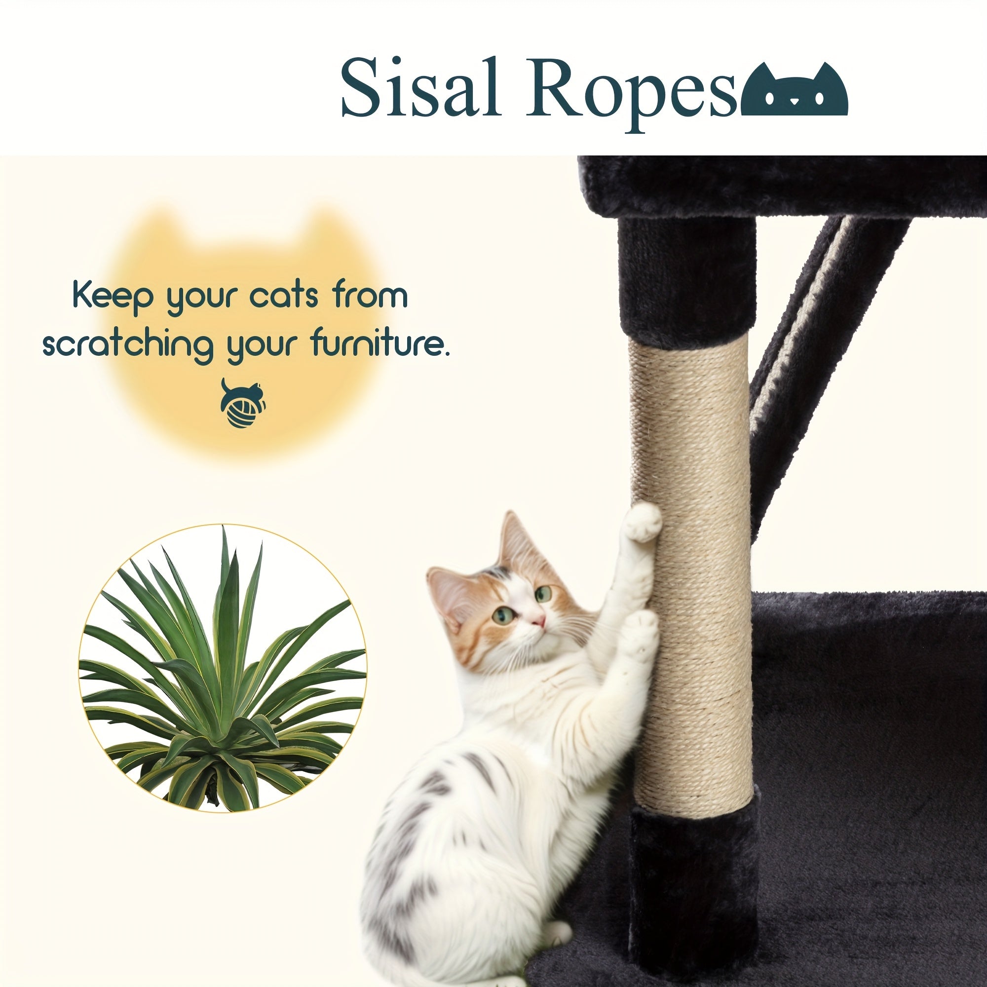 HOOMIC 65in Multi-Level Large Cat Tree Tower For Indoor Cats