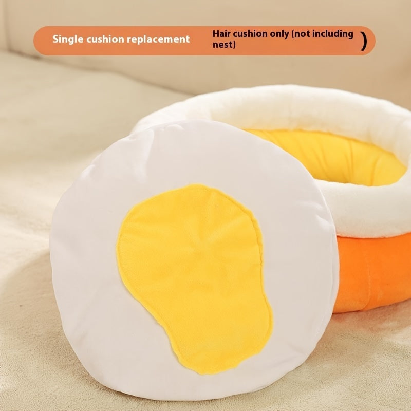 All-Season Comfort Cat Bed - Modern Semi-Enclosed Plush Cat House with Anti-Slip Bottom