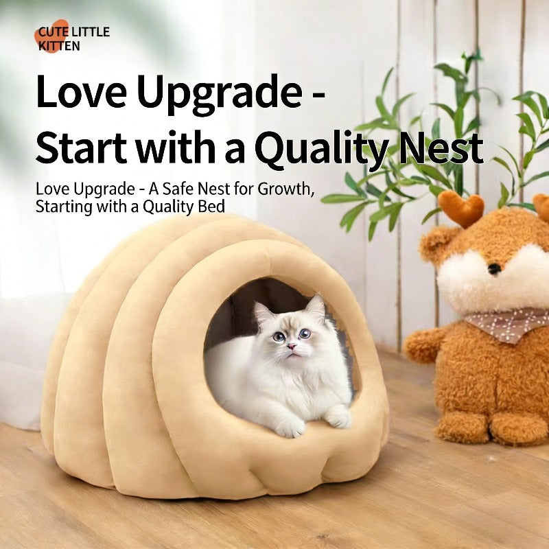 Caterpillar Pet House Bed | All-Season Fully Enclosed Dog  Cat Bed