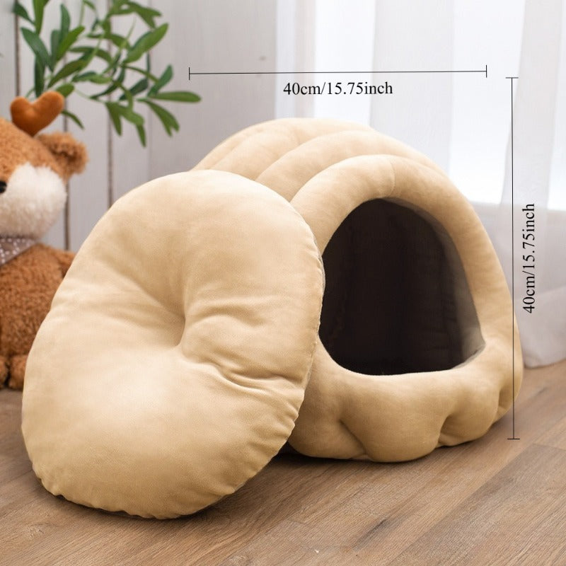 Caterpillar Pet House Bed | All-Season Fully Enclosed Dog  Cat Bed