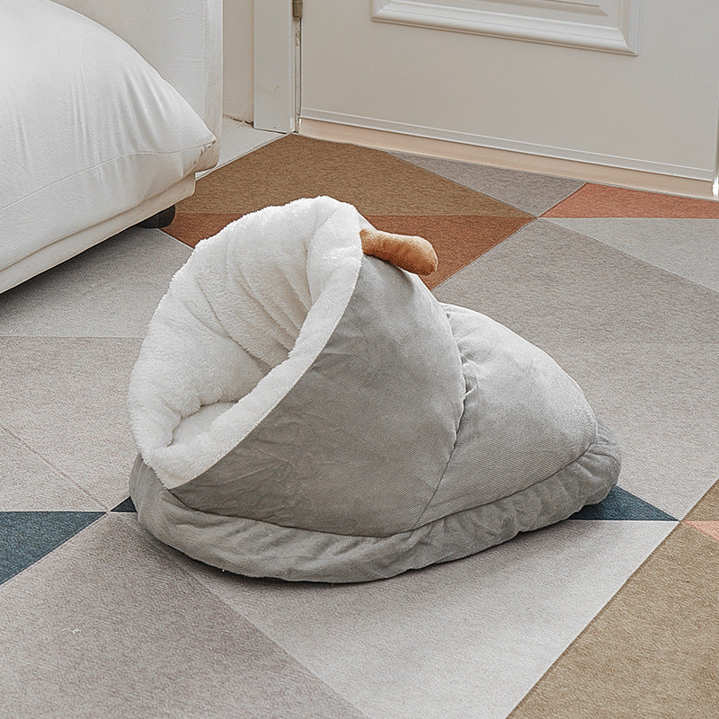 Modern for cat House Semi Closed Warm Pet Bed | Sponge and Polypropylene