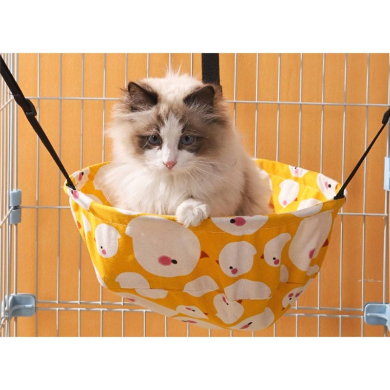 2 - Pack Hammock Lounge Hanging Bed Cage Kennel Chair with Metal Frame, Adjustable Straps Orange