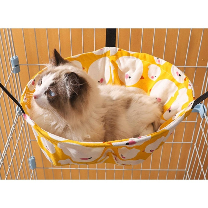 2 - Pack Hammock Lounge Hanging Bed Cage Kennel Chair with Metal Frame, Adjustable Straps Orange