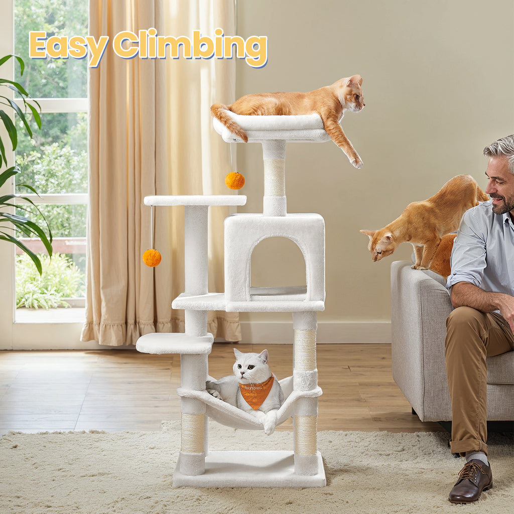 Cat Tree, 44.1-Inch Cat Tower for Indoor Cats, Multi-Level Cat Condo with 4 Scratching Posts