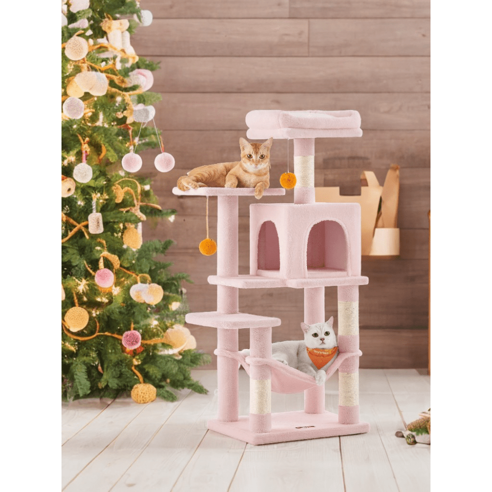 Cat Tree, 44.1-Inch Cat Tower for Indoor Cats, Multi-Level Cat Condo with 4 Scratching Posts