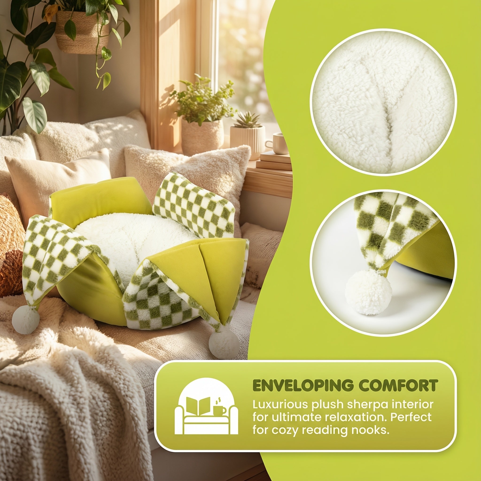 A Jester Hat-Shaped Pet Bed for Cats And Dogs with an Open Design on All Four Sides