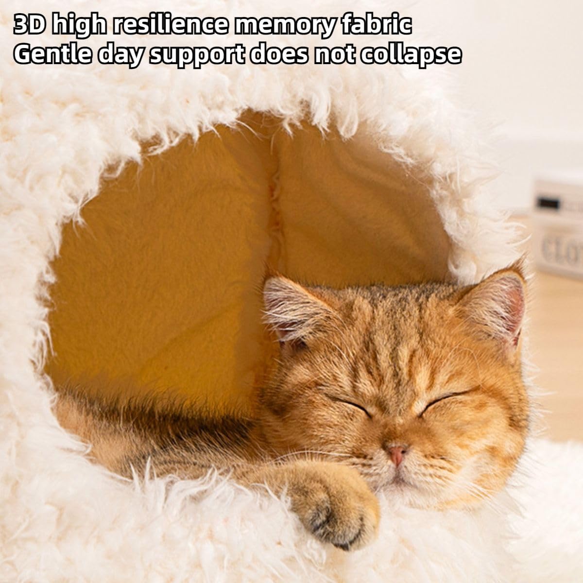 Cozy Cat Cave Bed with Privacy Cover, Winter Warm Dog House for Indoor Use