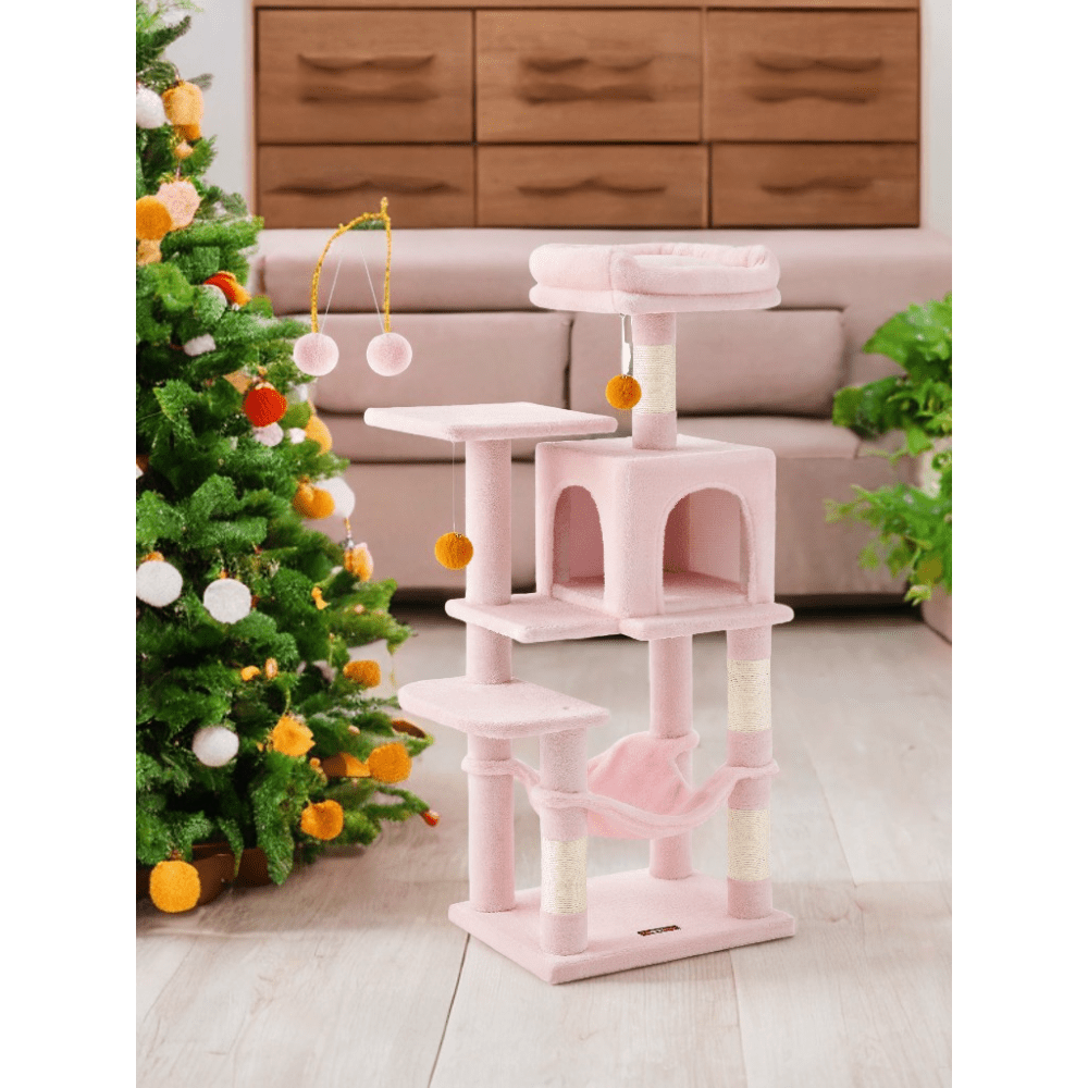 Cat Tree, 44.1-Inch Cat Tower for Indoor Cats, Multi-Level Cat Condo with 4 Scratching Posts