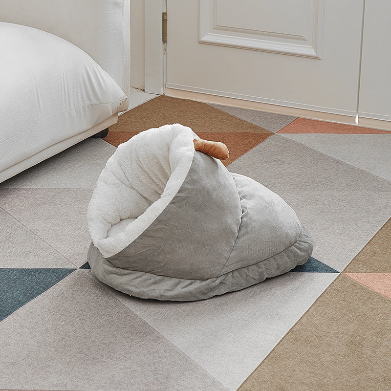 Modern for cat House Semi Closed Warm Pet Bed | Sponge and Polypropylene