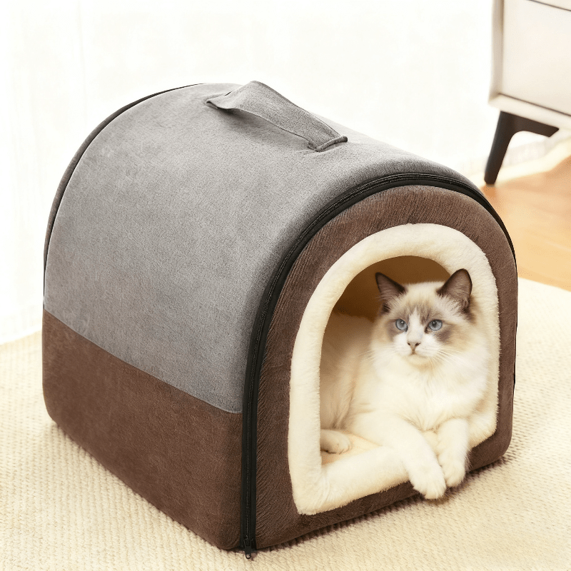 Winter Warm Pet Bed for Small\u002Fmedium Dogs Cats - Fully Enclosed Cozy Kennel