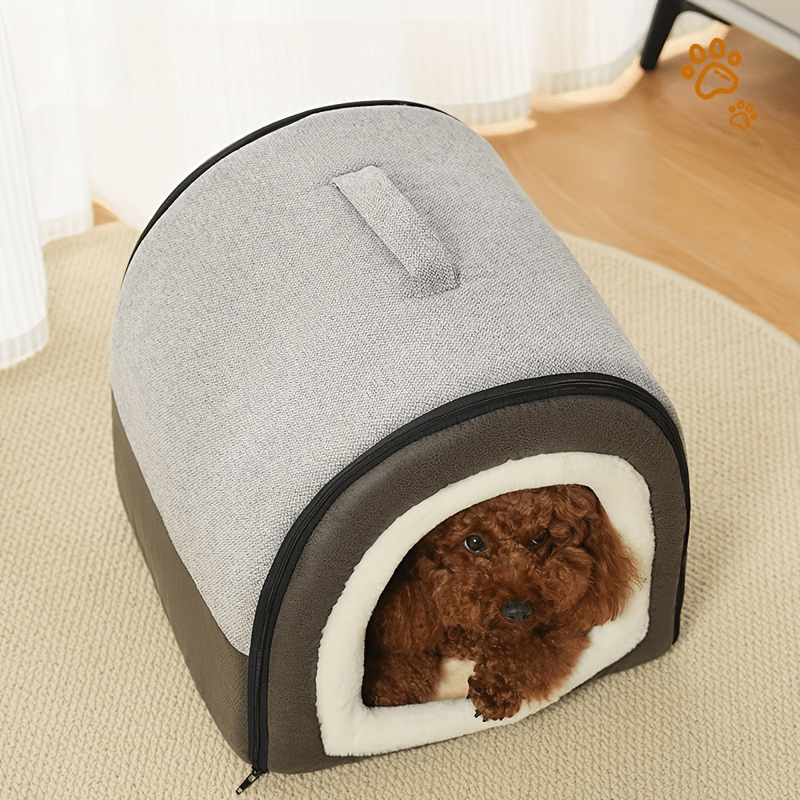 Winter Warm Pet Bed for Small\u002Fmedium Dogs Cats - Fully Enclosed Cozy Kennel