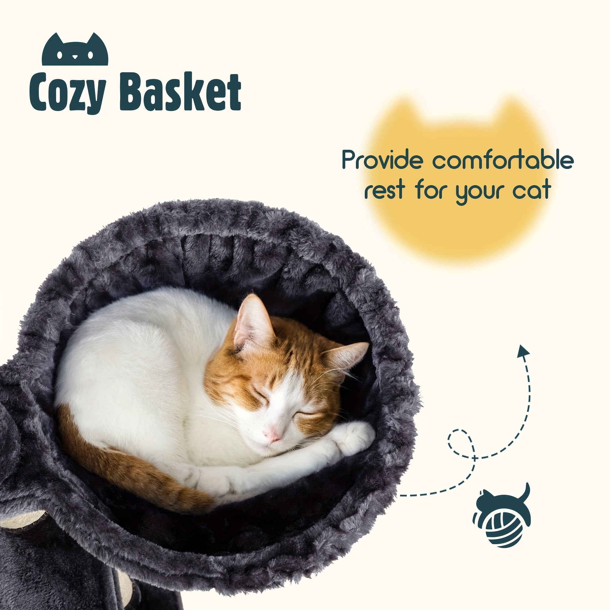 HOOMIC 65in Multi-Level Large Cat Tree Tower For Indoor Cats