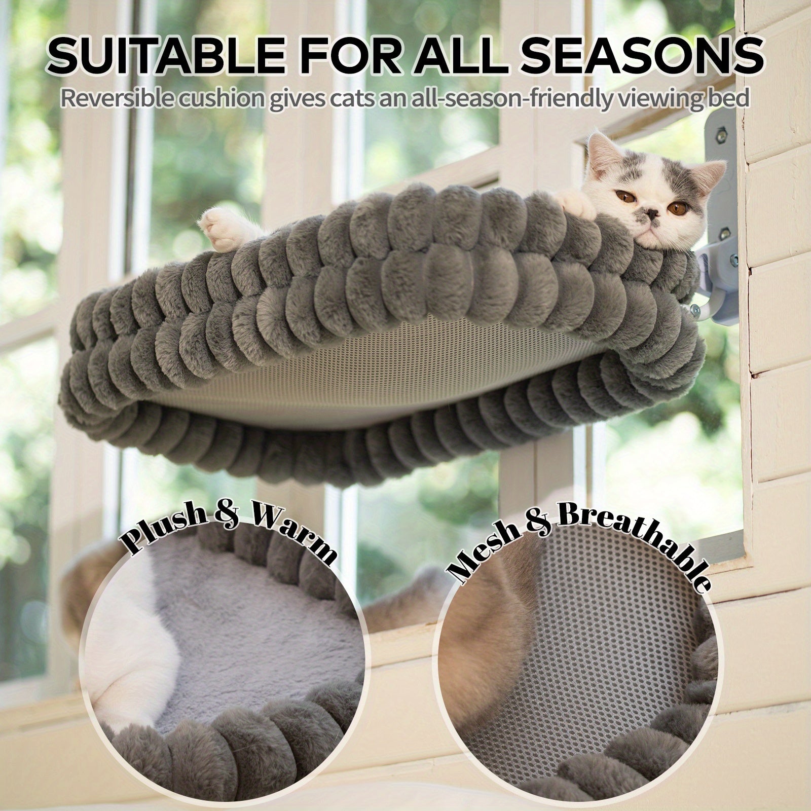 Cheerpals Cat Window Perch, a 27X15 Inch Double-Layer Foldable Pet