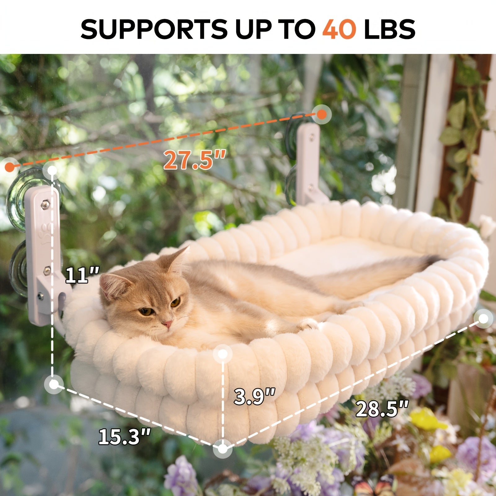 Cheerpals Cat Window Perch, a 27X15 Inch Double-Layer Foldable Pet