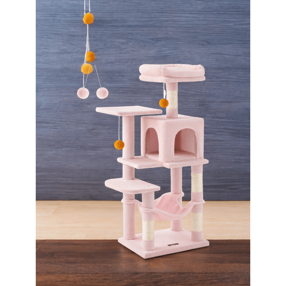 Cat Tree, 44.1-Inch Cat Tower for Indoor Cats, Multi-Level Cat Condo with 4 Scratching Posts