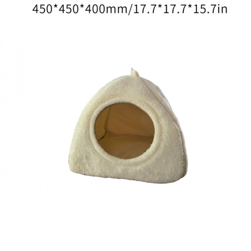 New Triangular Pet Bed, Closed Cat House, Pet Bed for Winter Warmth