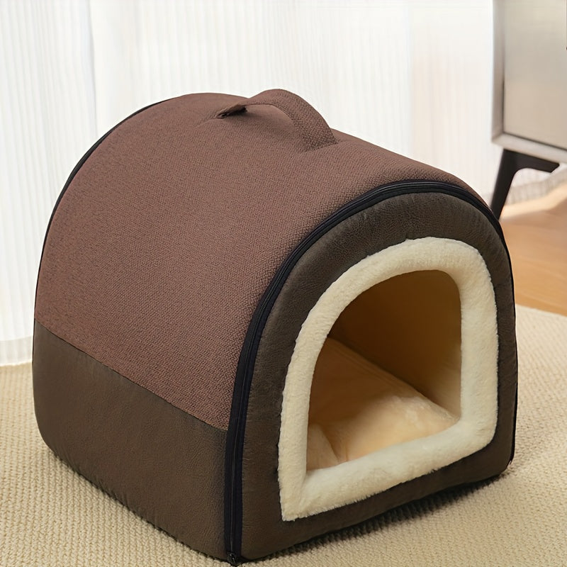 Winter Warm Pet Bed for Small\u002Fmedium Dogs Cats - Fully Enclosed Cozy Kennel