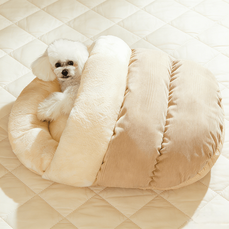 Semi-Enclosed Comfortable Slipper-Shaped Plush Pet Bed - Warm And Soft