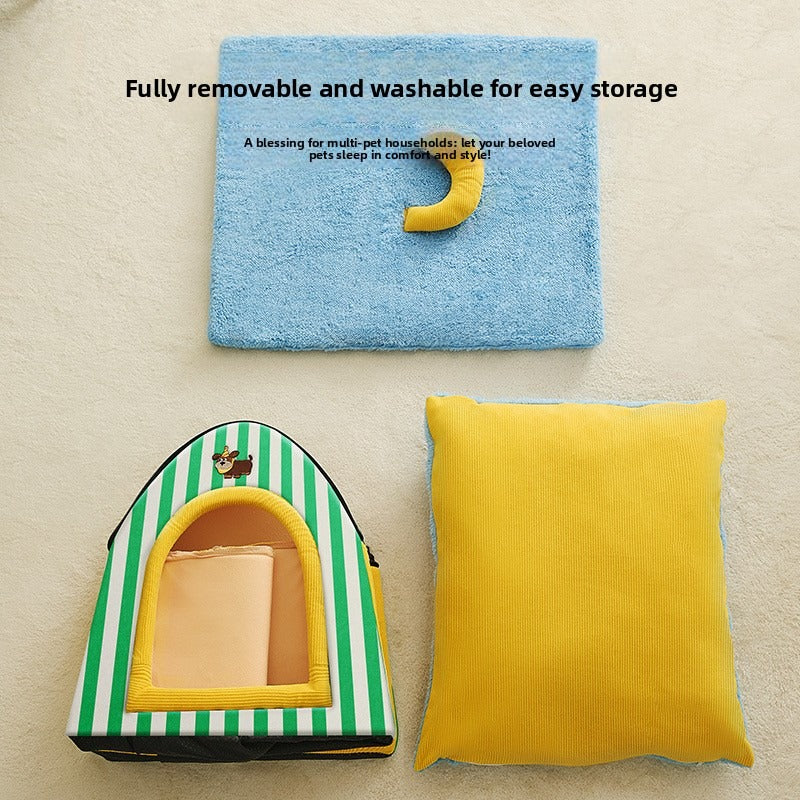 Pet Bed House for Cats and Dogs - Detachable and Washable for cat