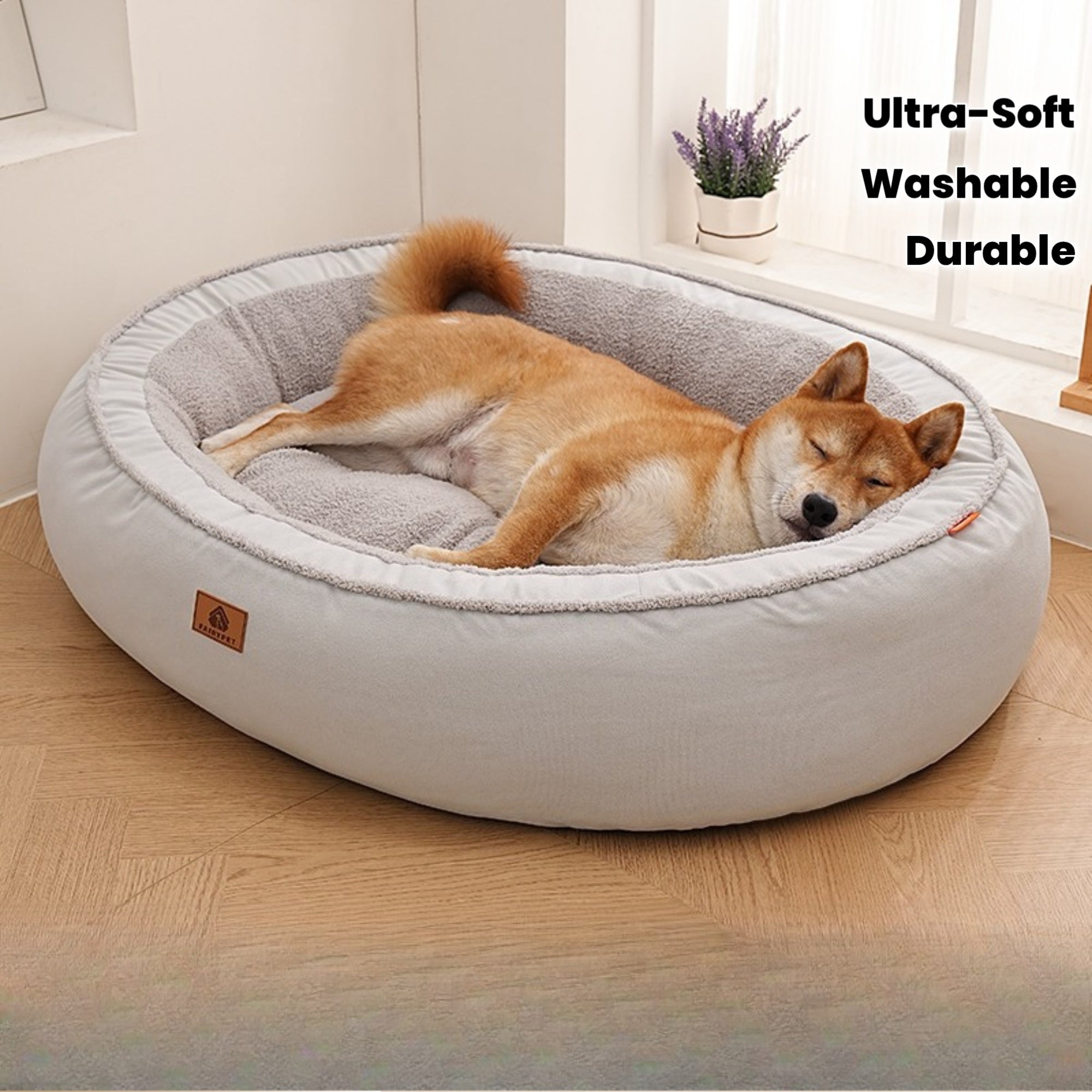 Lamb Fleece Pet Bed Ultra-Soft Pet Deep Sleep Bed | Enclosed Dog Mattress