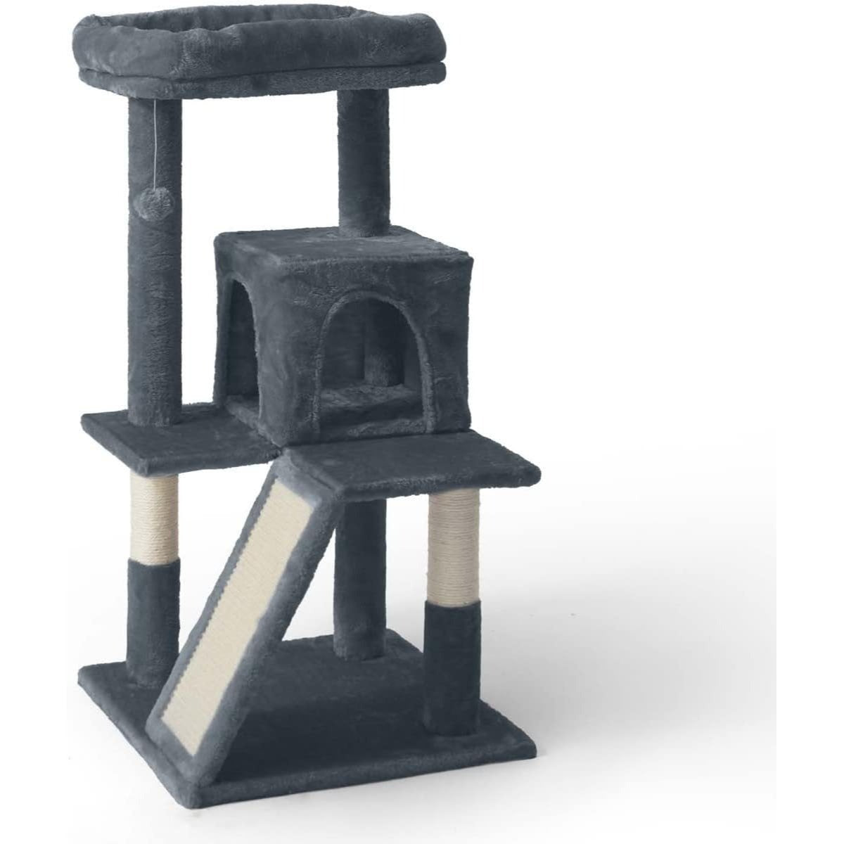 CAPHAUS 37 Inch Cat Tree for Indoor Large Cats or Kittens, Multi-Level Cat Activity Tree with Scratching Posts