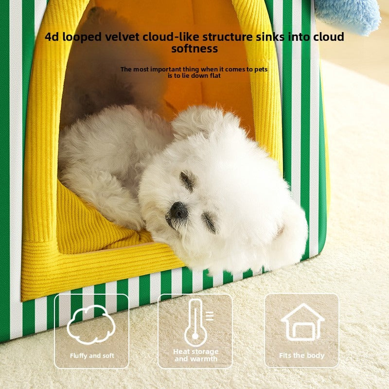 Pet Bed House for Cats and Dogs - Detachable and Washable for cat